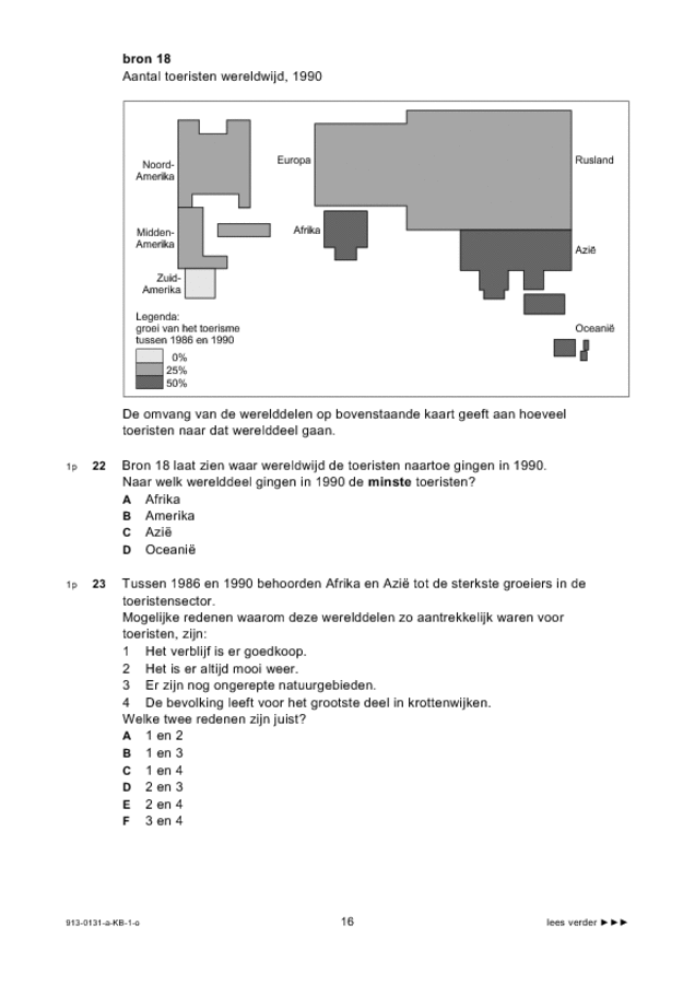 Opgaven examen VMBO KB aardrijkskunde 2009, tijdvak 1. Pagina 16