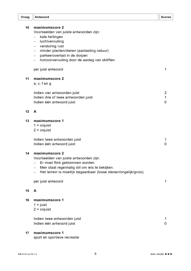 Correctievoorschrift examen VMBO KB aardrijkskunde 2010, tijdvak 1. Pagina 5