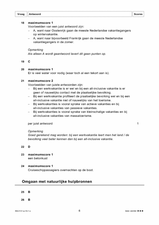 Correctievoorschrift examen VMBO KB aardrijkskunde 2010, tijdvak 1. Pagina 6