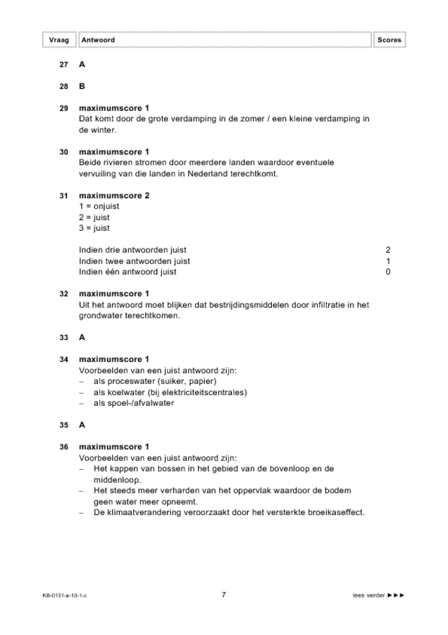 Correctievoorschrift examen VMBO KB aardrijkskunde 2010, tijdvak 1. Pagina 7
