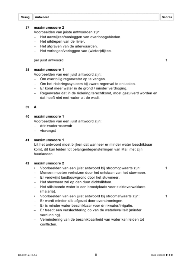 Correctievoorschrift examen VMBO KB aardrijkskunde 2010, tijdvak 1. Pagina 8