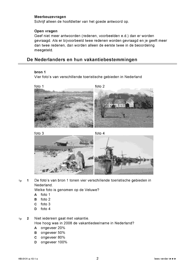 Opgaven examen VMBO KB aardrijkskunde 2010, tijdvak 1. Pagina 2
