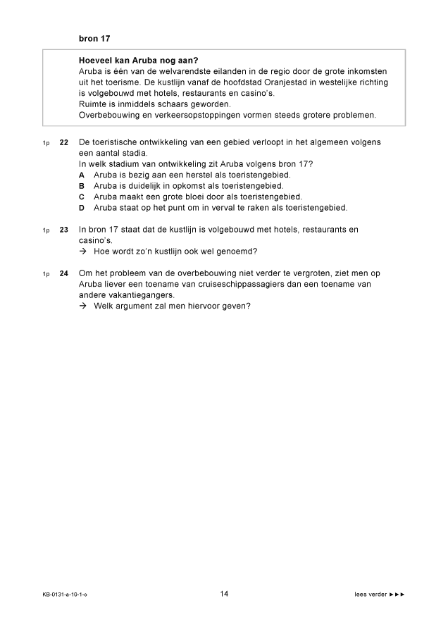 Opgaven examen VMBO KB aardrijkskunde 2010, tijdvak 1. Pagina 14