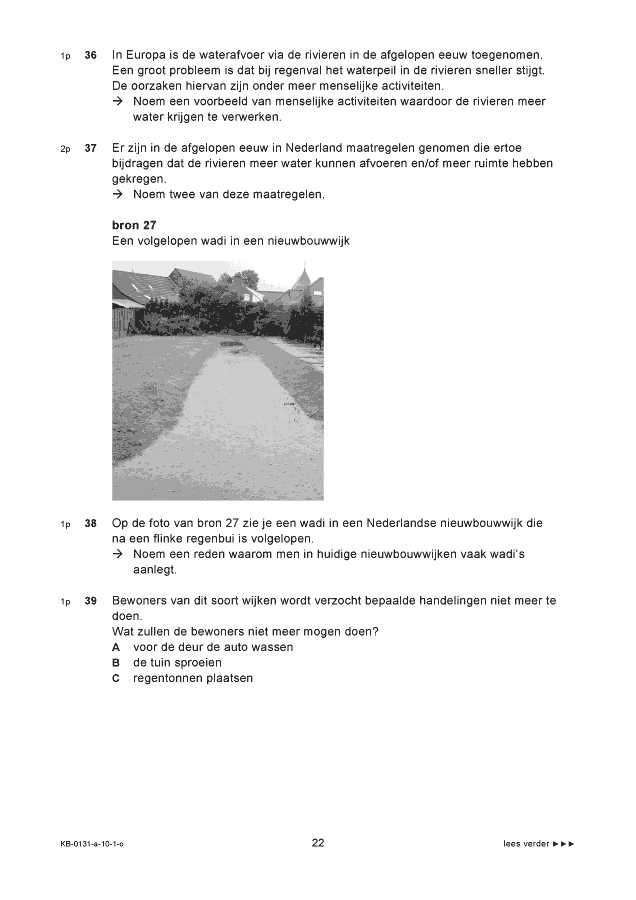 Opgaven examen VMBO KB aardrijkskunde 2010, tijdvak 1. Pagina 22