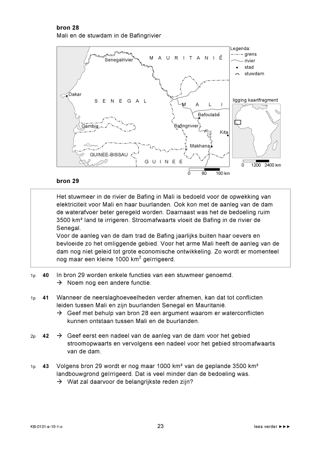 Opgaven examen VMBO KB aardrijkskunde 2010, tijdvak 1. Pagina 23