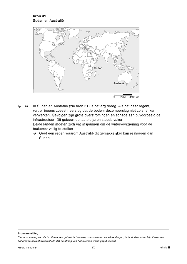 Opgaven examen VMBO KB aardrijkskunde 2010, tijdvak 1. Pagina 25