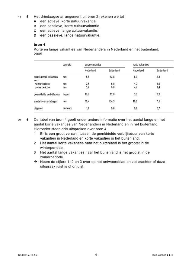 Opgaven examen VMBO KB aardrijkskunde 2010, tijdvak 1. Pagina 4