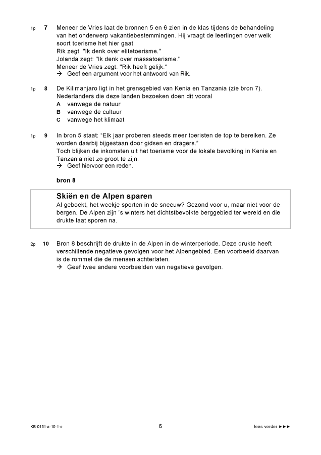 Opgaven examen VMBO KB aardrijkskunde 2010, tijdvak 1. Pagina 6