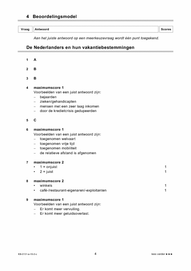 Correctievoorschrift examen VMBO KB aardrijkskunde 2010, tijdvak 2. Pagina 4