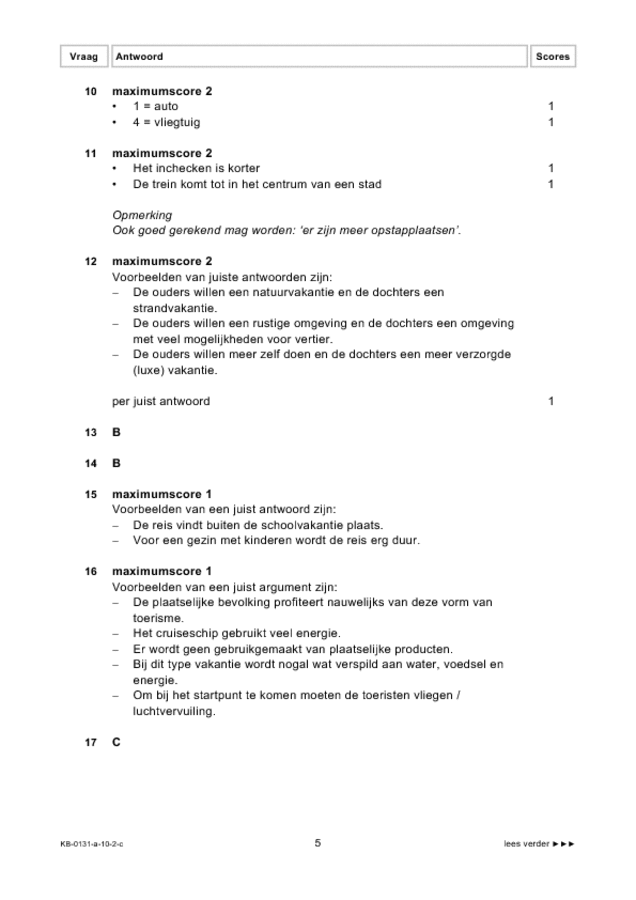 Correctievoorschrift examen VMBO KB aardrijkskunde 2010, tijdvak 2. Pagina 5