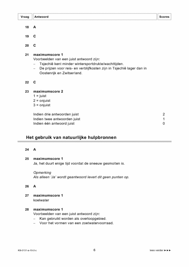 Correctievoorschrift examen VMBO KB aardrijkskunde 2010, tijdvak 2. Pagina 6
