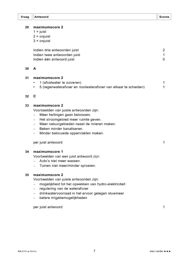 Correctievoorschrift examen VMBO KB aardrijkskunde 2010, tijdvak 2. Pagina 7