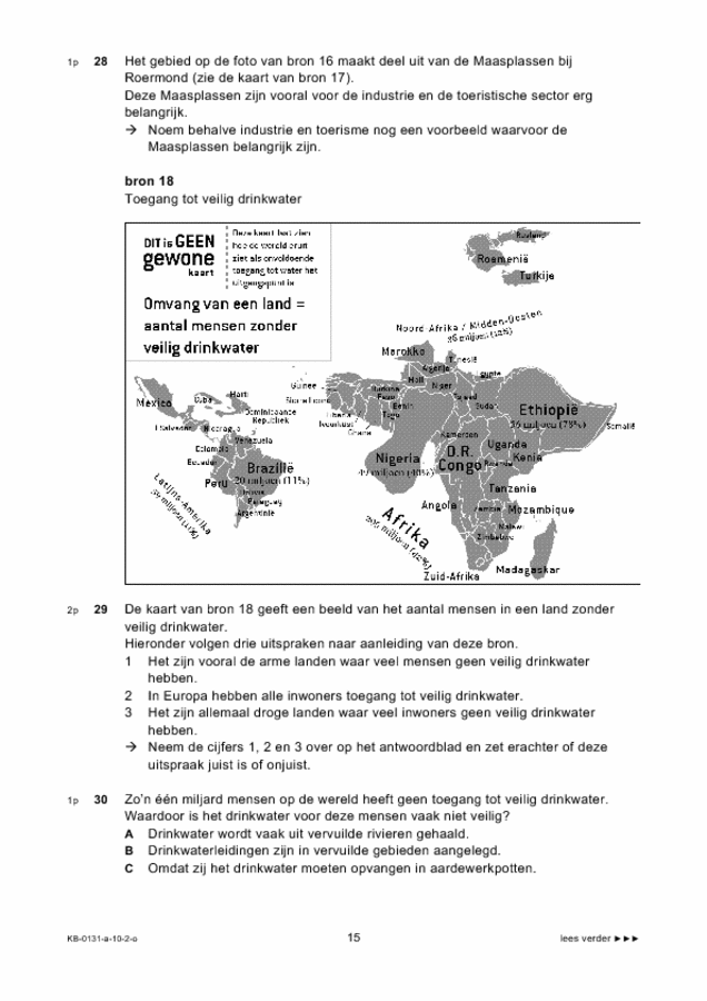 Opgaven examen VMBO KB aardrijkskunde 2010, tijdvak 2. Pagina 15