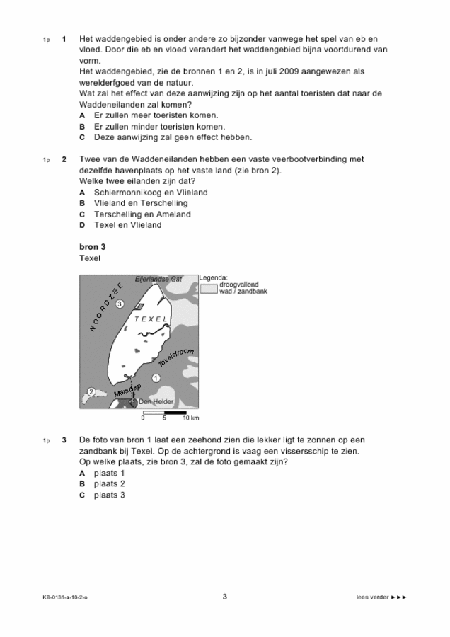 Opgaven examen VMBO KB aardrijkskunde 2010, tijdvak 2. Pagina 3