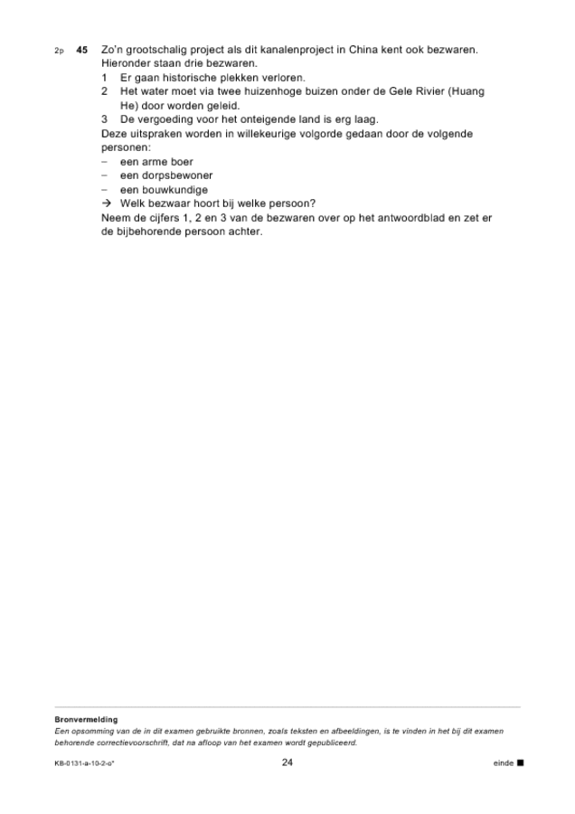 Opgaven examen VMBO KB aardrijkskunde 2010, tijdvak 2. Pagina 24