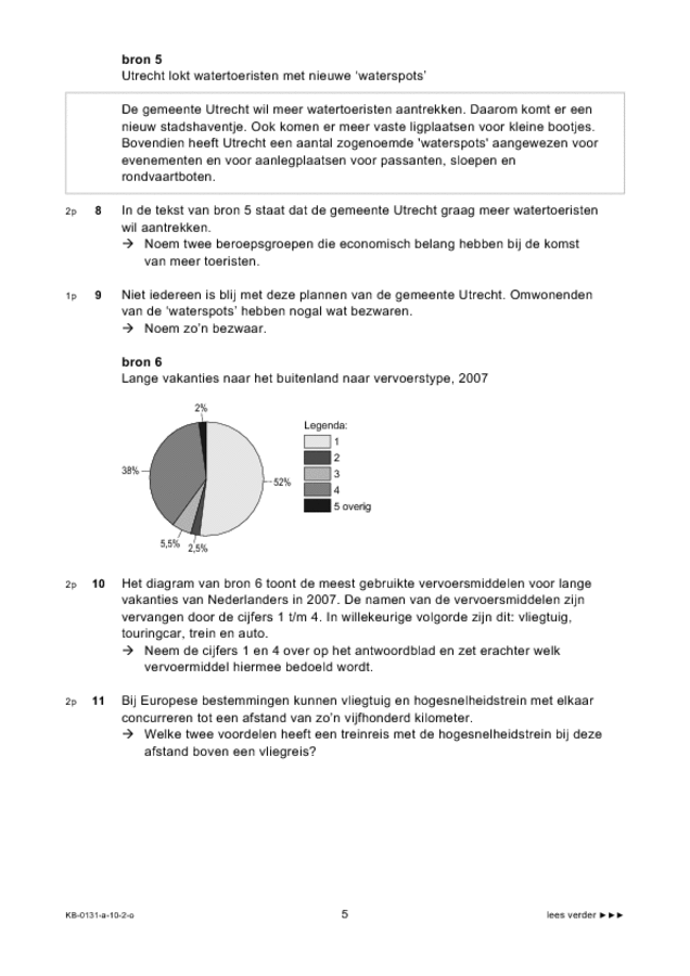 Opgaven examen VMBO KB aardrijkskunde 2010, tijdvak 2. Pagina 5