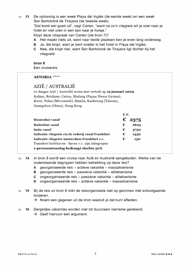 Opgaven examen VMBO KB aardrijkskunde 2010, tijdvak 2. Pagina 7