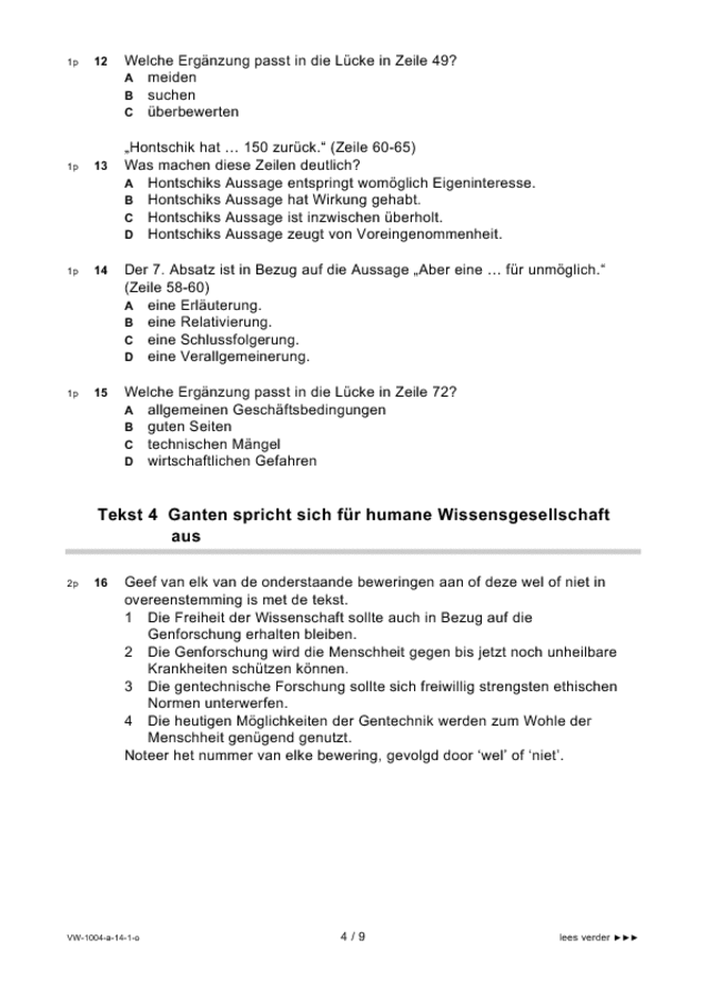 economie examen 2014 vwo
