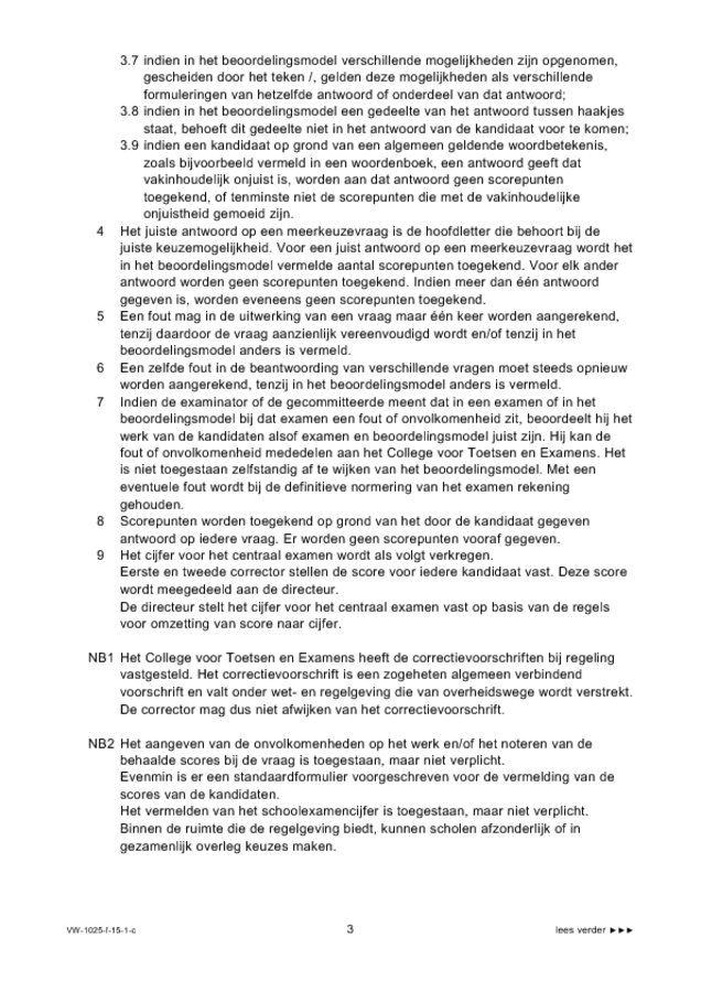 Correctievoorschrift examen VWO wiskunde A 2015, tijdvak 1. Pagina 3