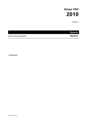 Antwoorden examen VWO Spaans 2010, tijdvak 1