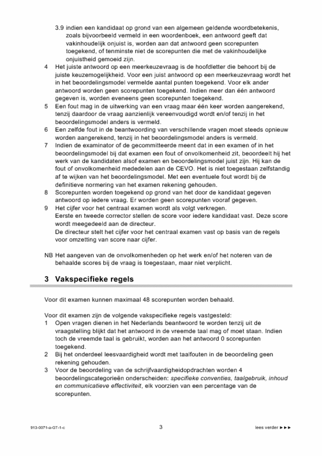 Correctievoorschrift examen VMBO GLTL Engels 2009, tijdvak 1. Pagina 3