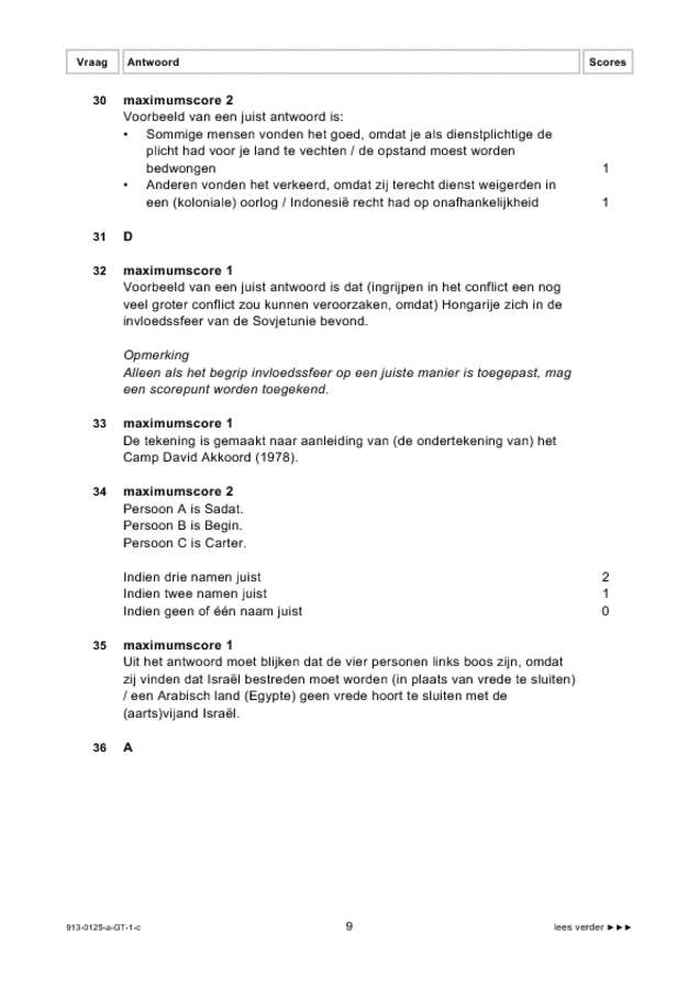 Correctievoorschrift examen VMBO GLTL geschiedenis 2009, tijdvak 1. Pagina 9