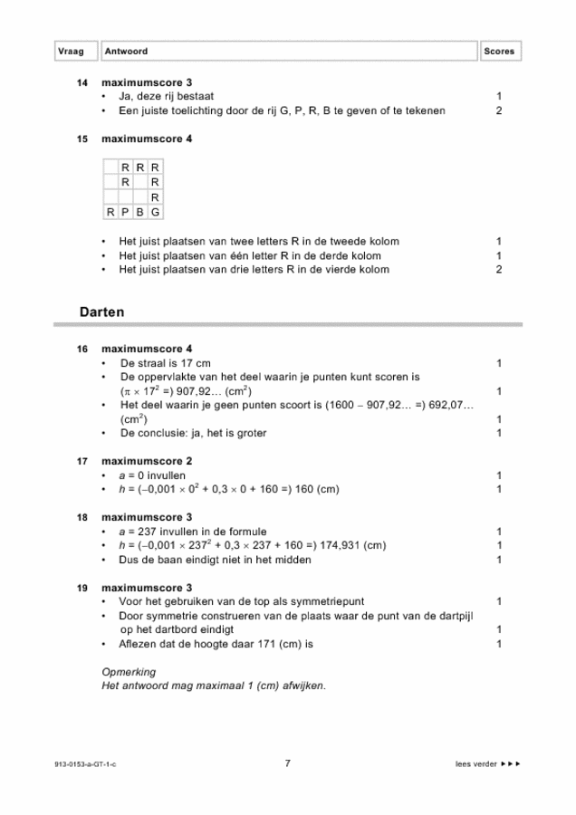 Wiskunde eindexamens VMBO GLTL (Correctievoorschrift) Eindexamens.NU