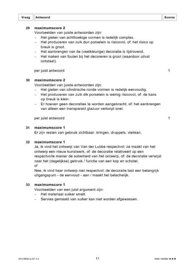 Correctievoorschrift examen VMBO GLTL beeldende vakken 2009, tijdvak 1. Pagina 11