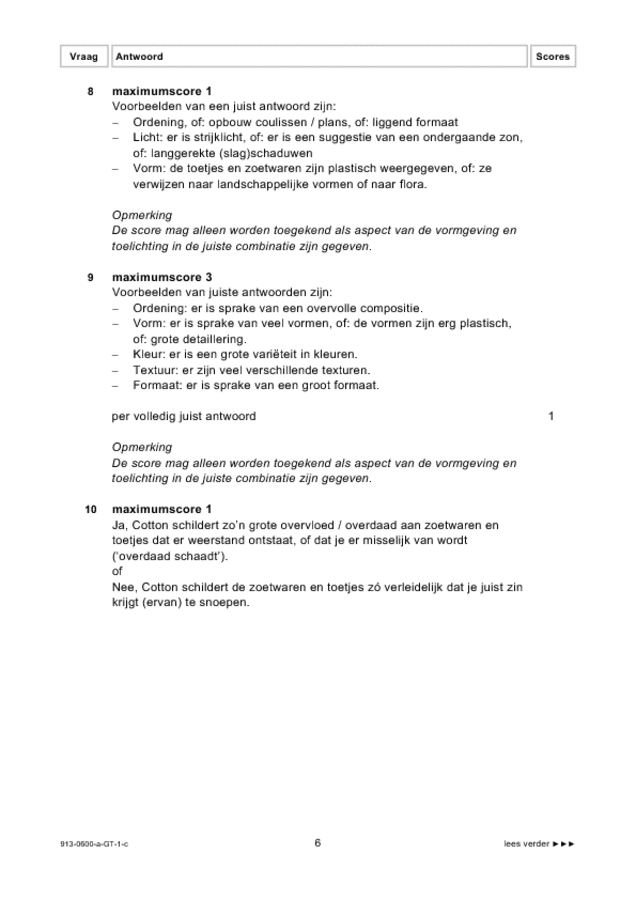 Correctievoorschrift examen VMBO GLTL beeldende vakken 2009, tijdvak 1. Pagina 6