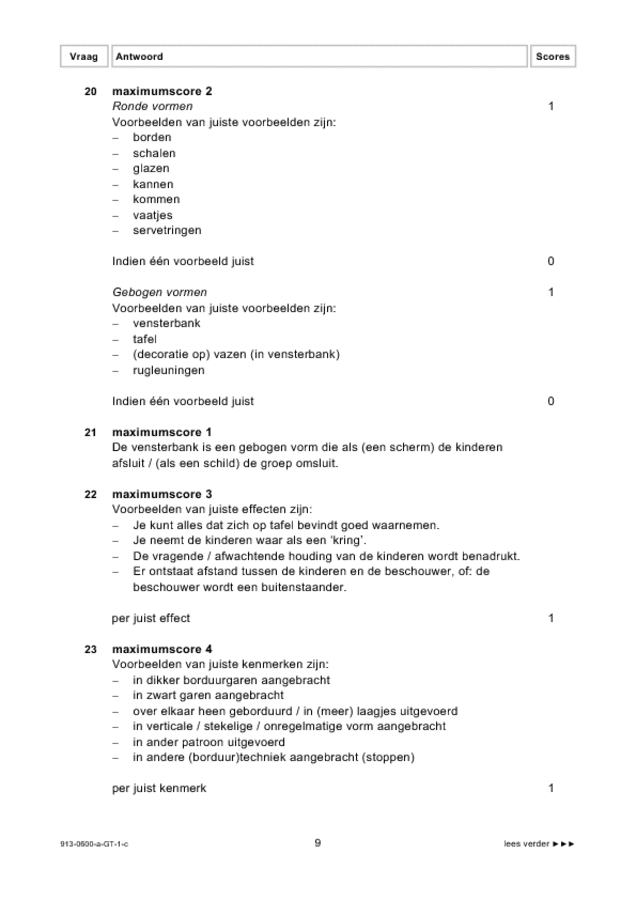 Correctievoorschrift examen VMBO GLTL beeldende vakken 2009, tijdvak 1. Pagina 9
