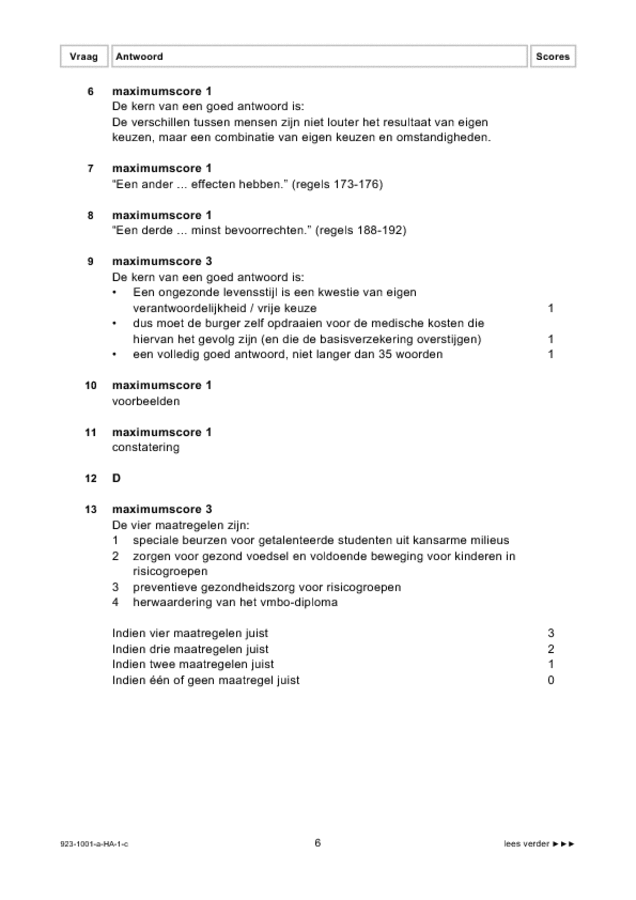 Correctievoorschrift examen HAVO Nederlands 2009, tijdvak 1. Pagina 6