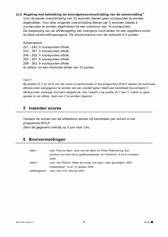 Correctievoorschrift examen HAVO Nederlands 2009, tijdvak 1. Pagina 9