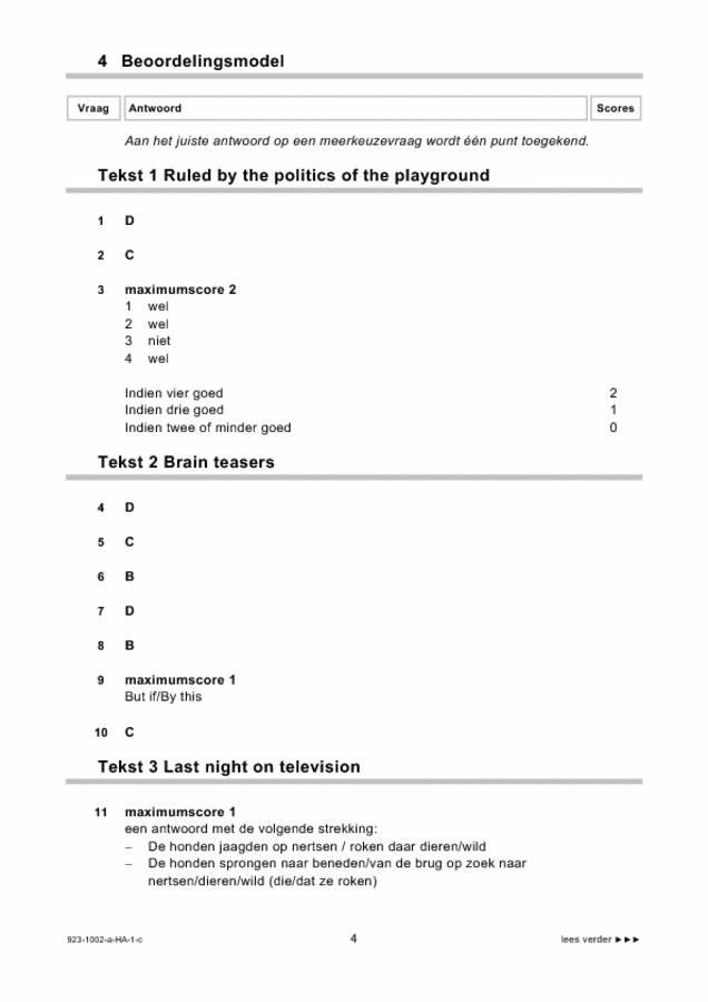 Correctievoorschrift examen HAVO Engels 2009, tijdvak 1. Pagina 4