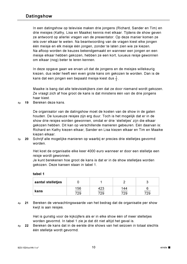 Wiskunde A Eindexamens Havo Opgaven Eindexamens Nu Rooster Examens Voorbeeld Examen