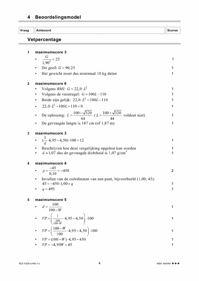 Correctievoorschrift examen HAVO wiskunde B 2009, tijdvak 1. Pagina 4