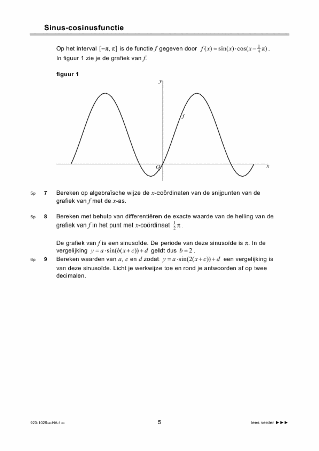 Opgaven examen HAVO wiskunde B 2009, tijdvak 1. Pagina 5