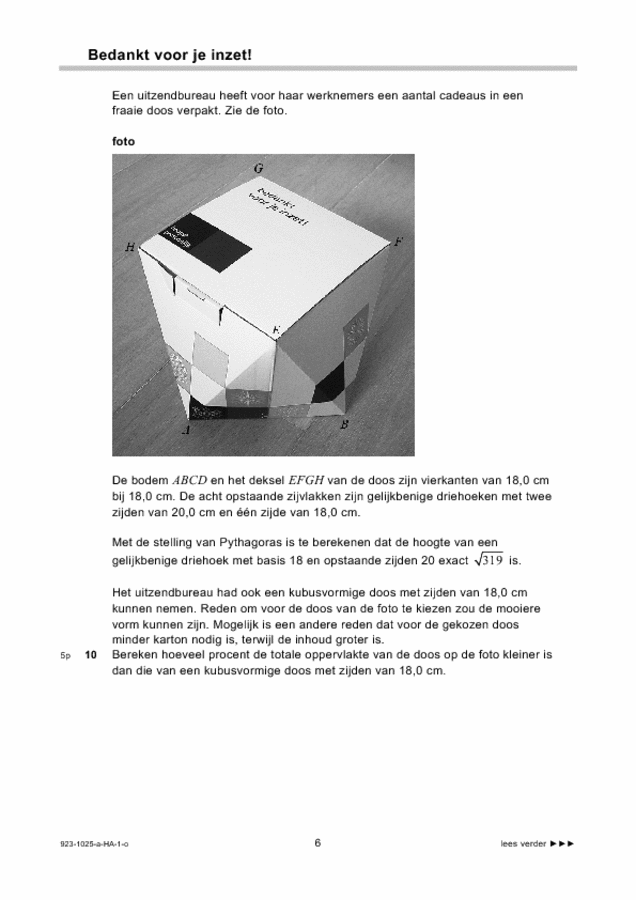 Opgaven examen HAVO wiskunde B 2009, tijdvak 1. Pagina 6