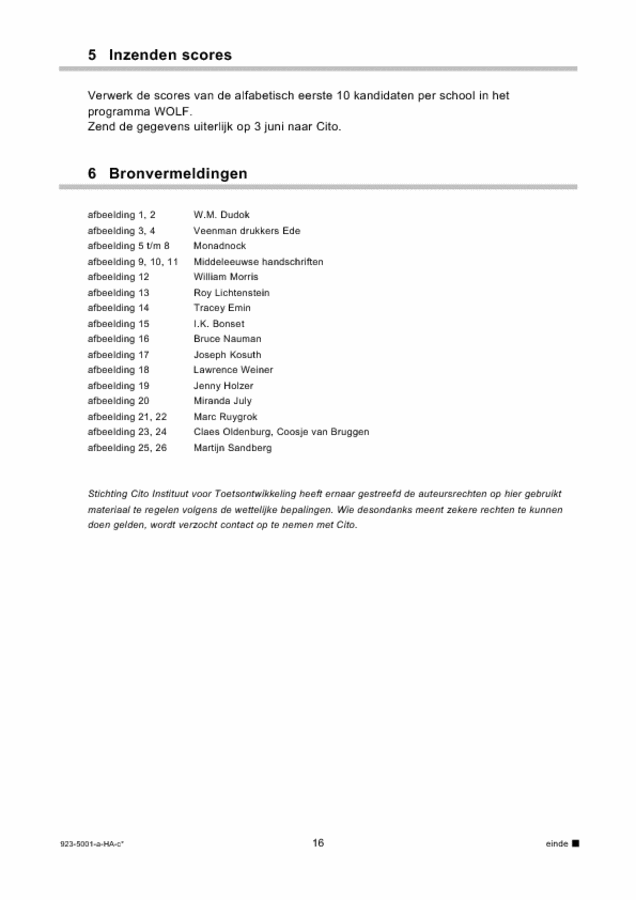 Correctievoorschrift examen HAVO tekenen, handenarbeid en textiele werkvormen 2009, tijdvak 1. Pagina 16