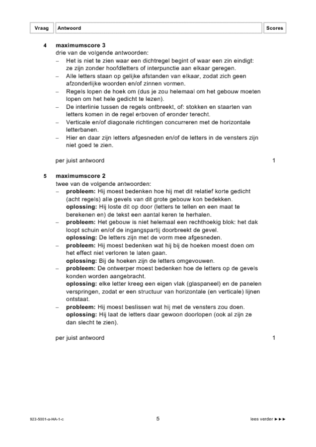 Correctievoorschrift examen HAVO tekenen, handenarbeid en textiele werkvormen 2009, tijdvak 1. Pagina 5