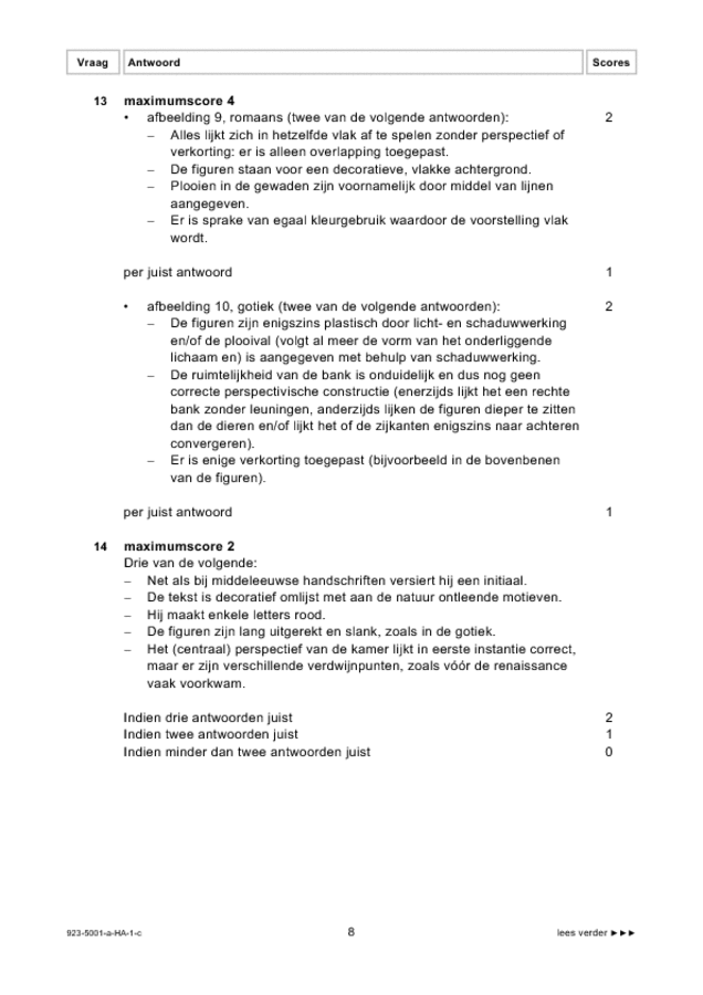 Correctievoorschrift examen HAVO tekenen, handenarbeid en textiele werkvormen 2009, tijdvak 1. Pagina 8