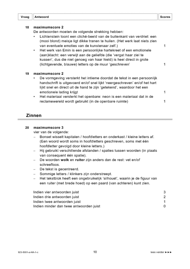 Correctievoorschrift examen HAVO tekenen, handenarbeid en textiele werkvormen 2009, tijdvak 1. Pagina 10