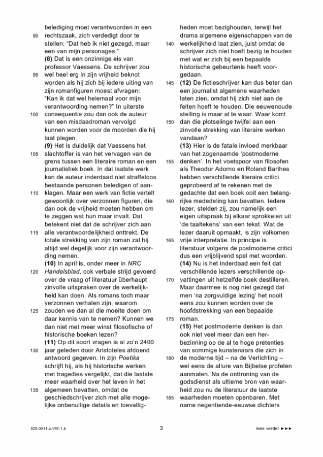 Bijlage examen VWO Nederlands 2009, tijdvak 1. Pagina 3