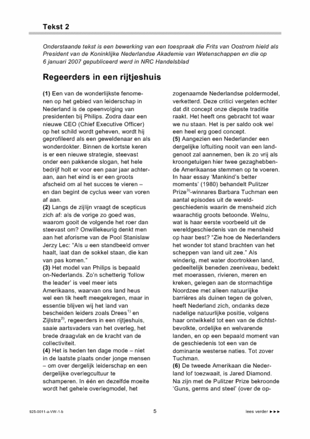 Bijlage examen VWO Nederlands 2009, tijdvak 1. Pagina 5