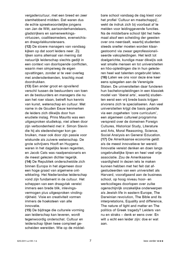 Bijlage examen VWO Nederlands 2009, tijdvak 1. Pagina 7