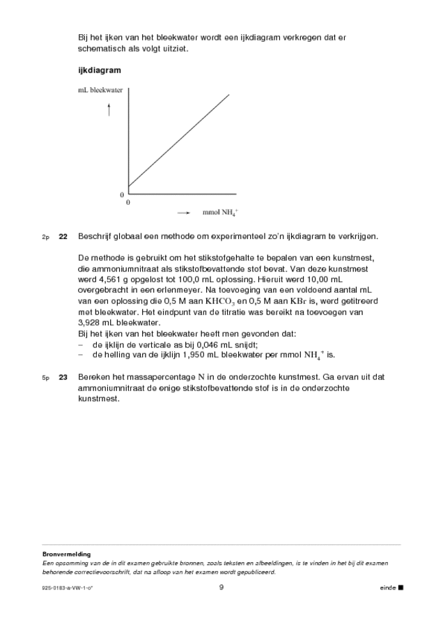 Opgaven examen VWO scheikunde 1,2 2009, tijdvak 1. Pagina 9