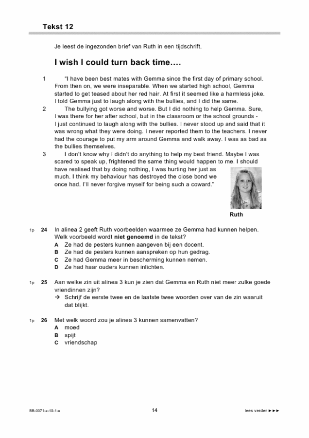 Opgaven examen VMBO BB Engels 2010, tijdvak 1. Pagina 14