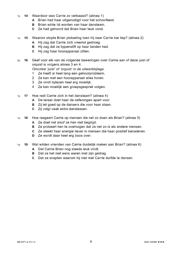 Opgaven examen VMBO BB Engels 2010, tijdvak 1. Pagina 9
