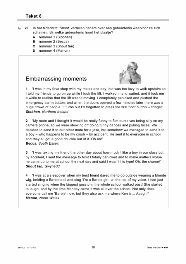 Opgaven examen VMBO BB Engels 2010, tijdvak 1. Pagina 10