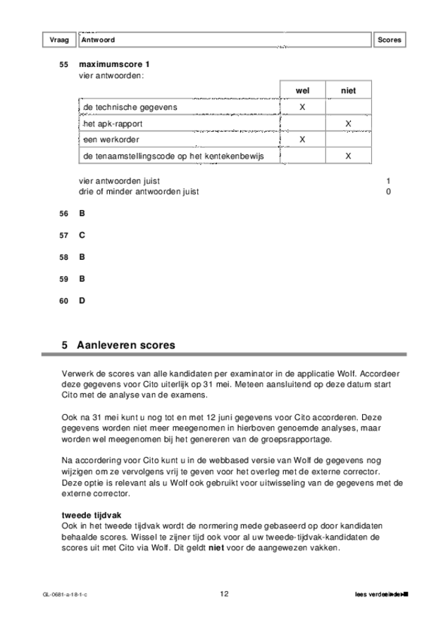 Correctievoorschrift examen VMBO GLTL voertuigentechniek 2018, tijdvak 1. Pagina 12