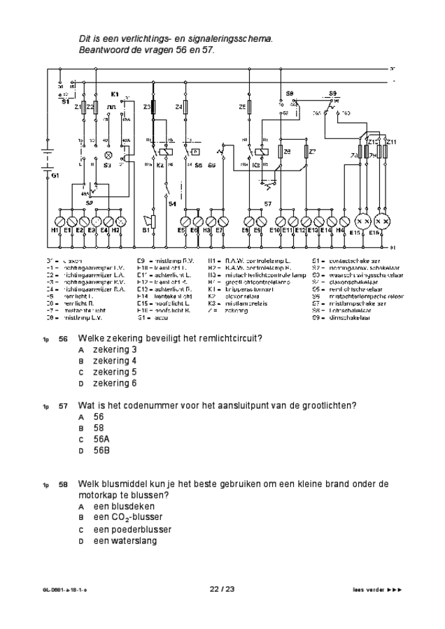 Opgaven examen VMBO GLTL voertuigentechniek 2018, tijdvak 1. Pagina 22
